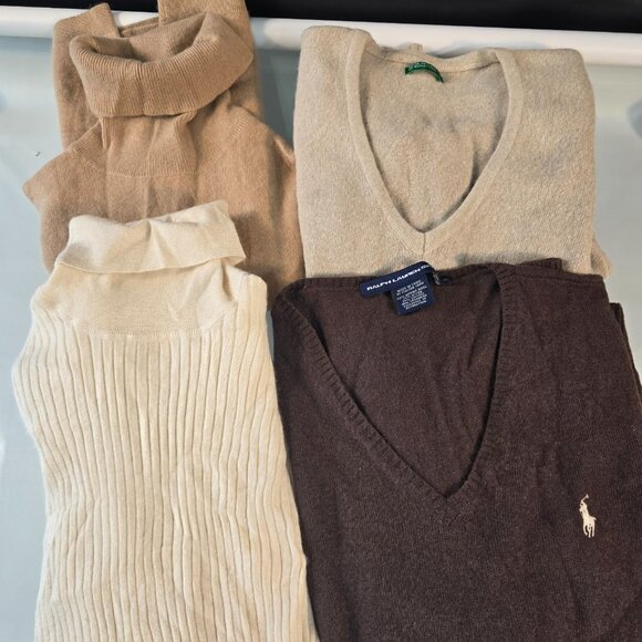 Crafters Cutters Cashmere Wool Sweaters Lot of 4 Repurpose Upcycle Recycle Flaws - Picture 2 of 4